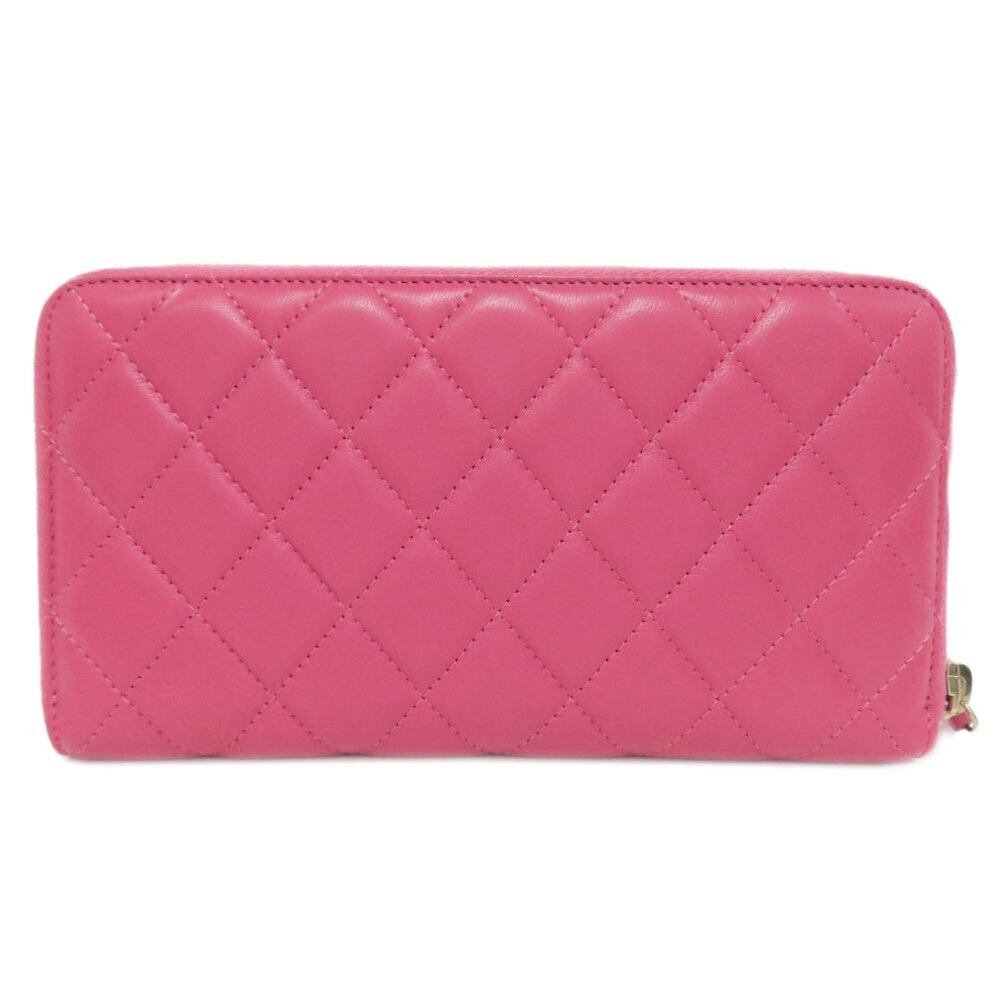 CHANEL Authentic Pink Lambskin Leather Logo Wallet - Picture 2 of 11